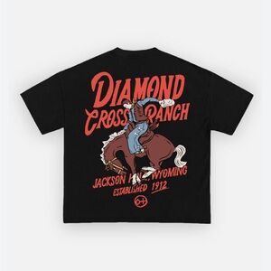 Diamond cross ranch tee size large